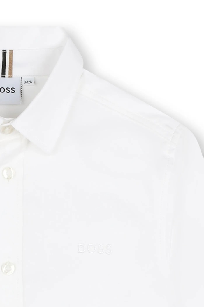 BOSS gyerek ing pamutból fehér J52675.102.108