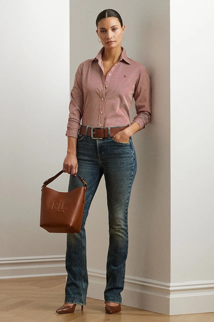 Odzież Lauren Ralph Lauren Koszula bawełniana 200970780 czerwony