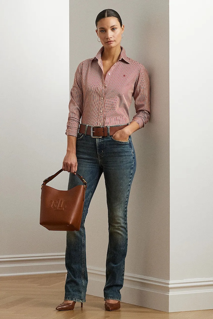 Odzież Lauren Ralph Lauren Koszula bawełniana 200970780 czerwony