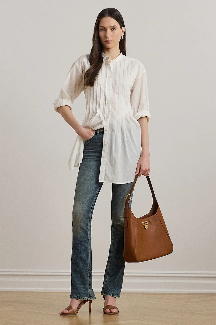 Odzież Lauren Ralph Lauren koszula bawełniana 200970935 biały