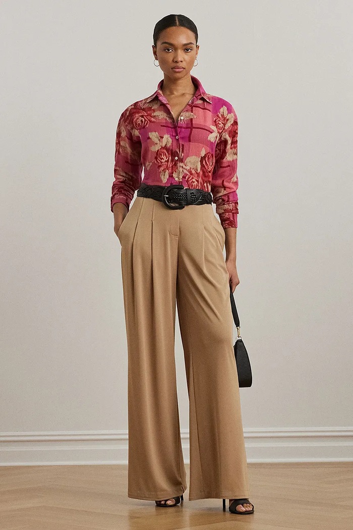 Odzież Lauren Ralph Lauren koszula lniana 200978534 czerwony