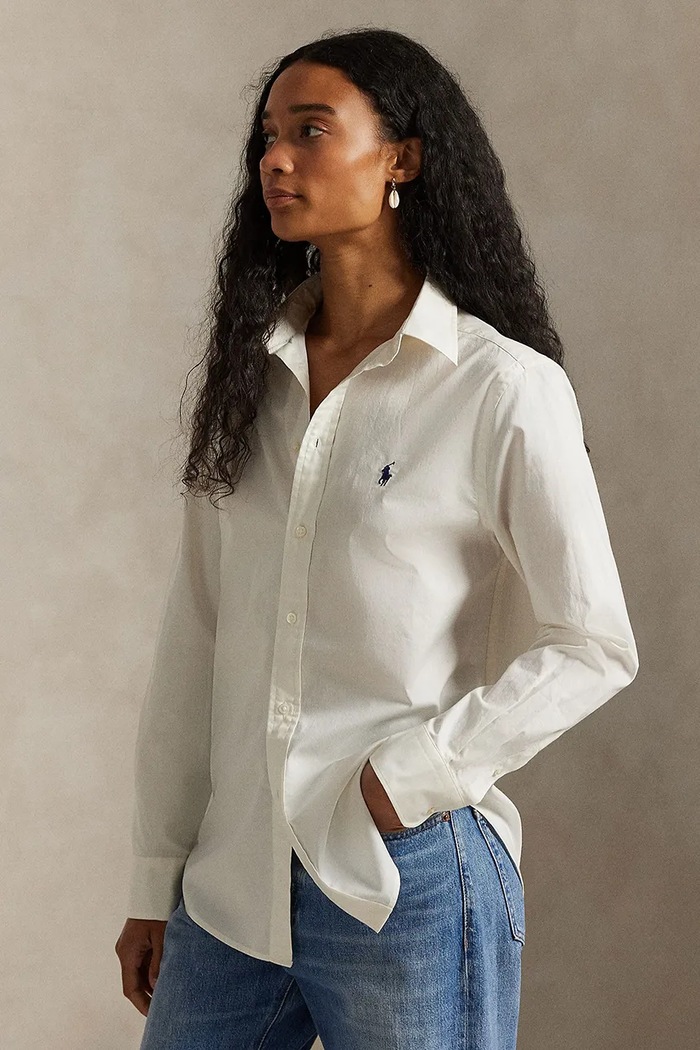 Бавовняна сорочка Polo Ralph Lauren гладкий бежевий 211A92177