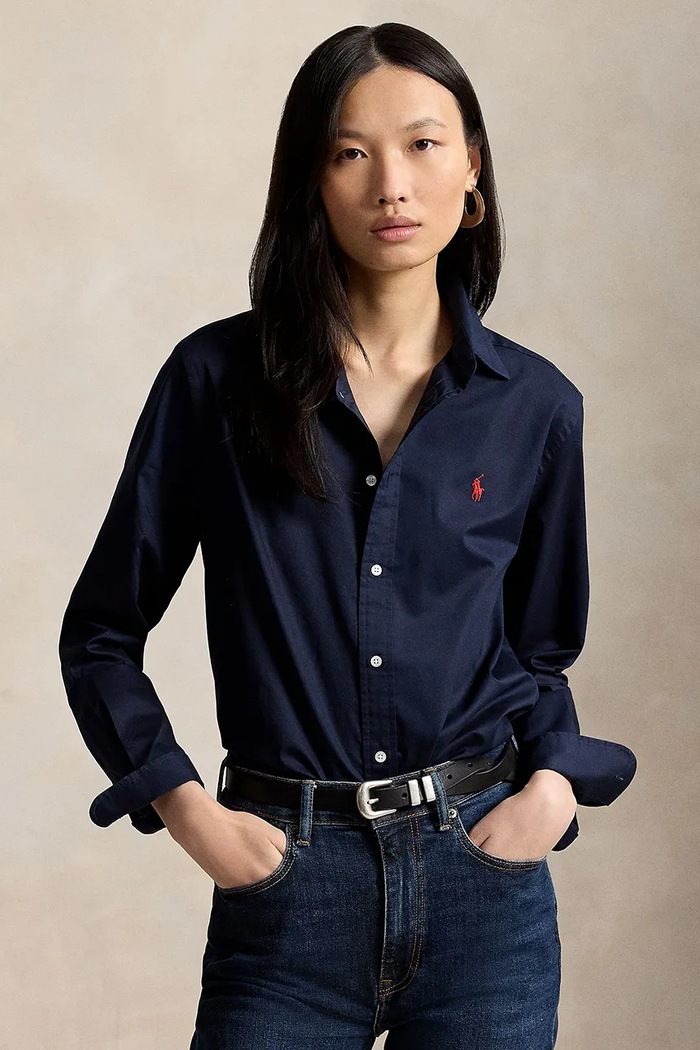 Polo Ralph Lauren koszula damska bawełniana granatowy 211A92177