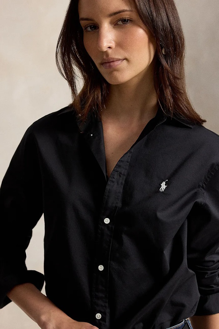 Košulja od pamuka za žene Polo Ralph Lauren 211A92177 crna