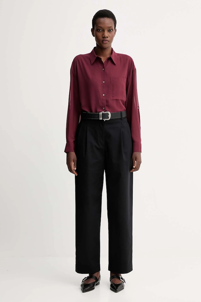 Calvin Klein cămașă pentru femei LV044B902G burgundia AW25