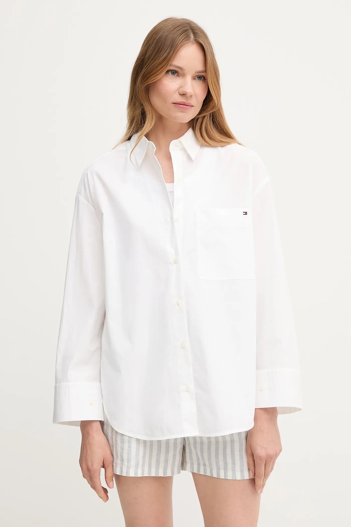 Tommy Hilfiger pamut ing pamut fehér WW0WW45892