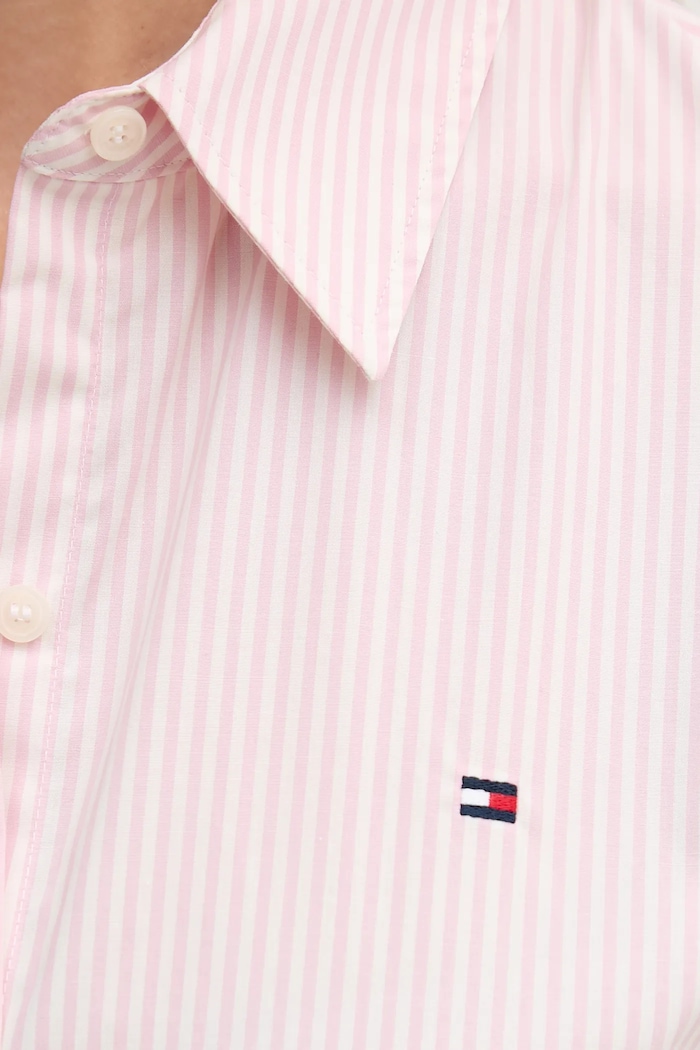 Tommy Hilfiger cămașă pentru femei, din bumbac cu elastan WW0WW47169 roz