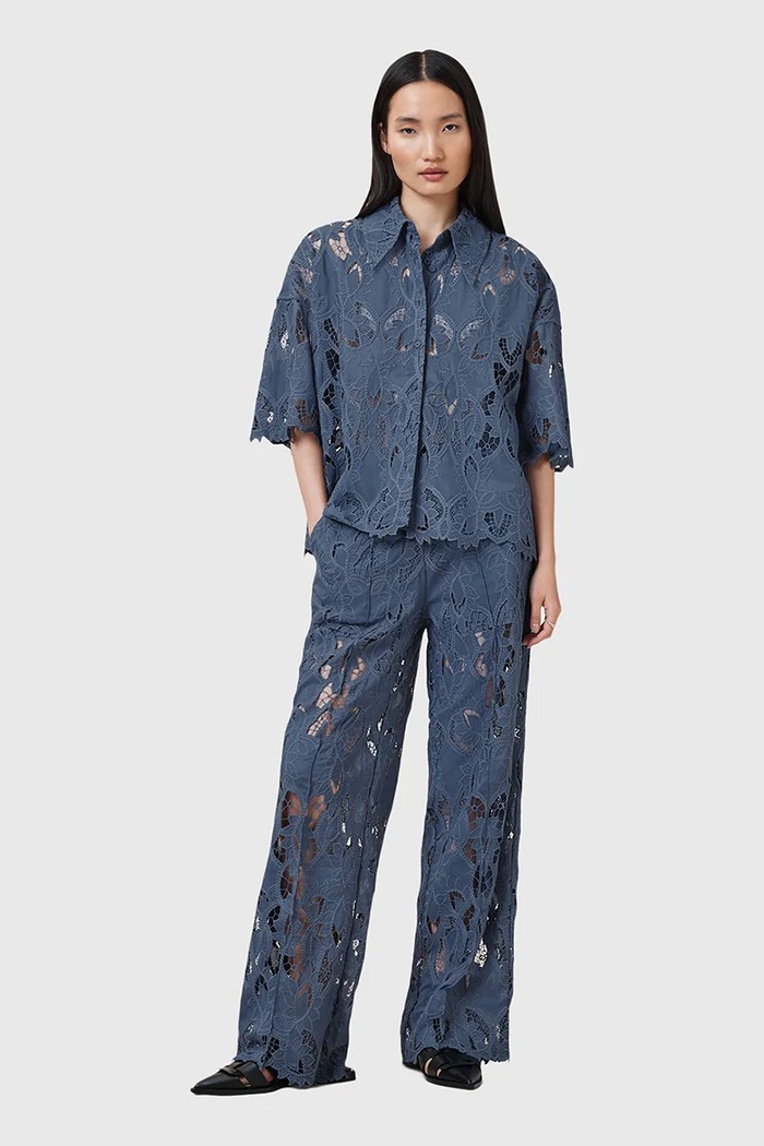 AllSaints koszula CHARLI W098PC niebieski