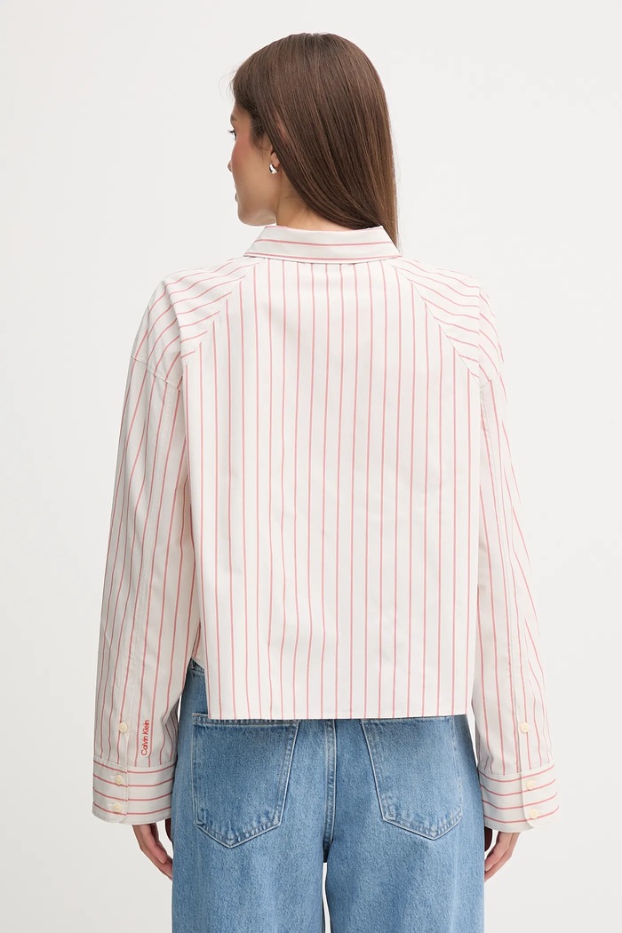 Дрехи Памучна риза Calvin Klein Jeans LV047C118G бежов