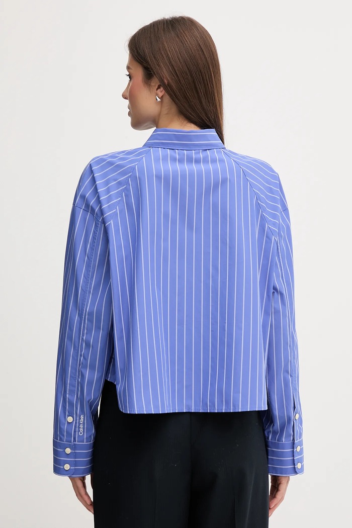 Oblečenie Bavlnená košeľa Calvin Klein Jeans LV047C118G fialová