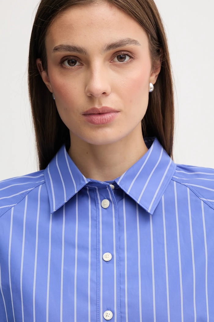 Bavlnená košeľa Calvin Klein Jeans fialová LV047C118G