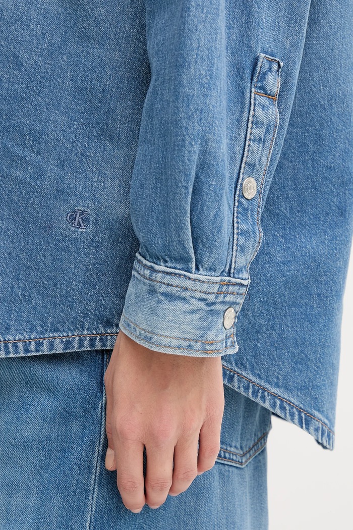 Rifľová košeľa Calvin Klein Jeans LV047C783G modrá