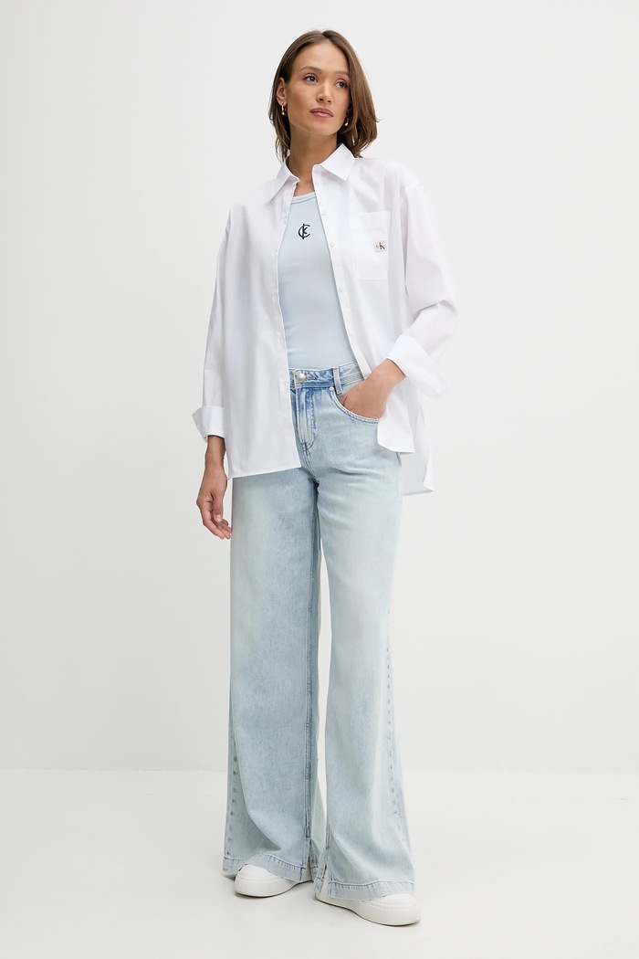 Calvin Klein Jeans Πουκάμισο Calvin Klein Jeans LV047C143G λευκό SS26