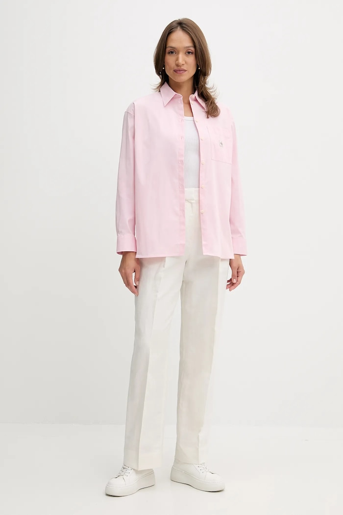 Košeľa Calvin Klein Jeans LV047C143G ružová SS26