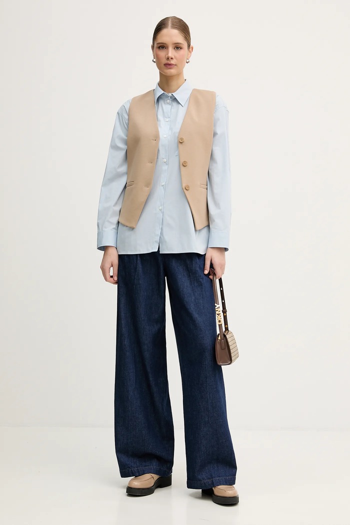 Calvin Klein Jeans koszula LV047C143G niebieski SS26