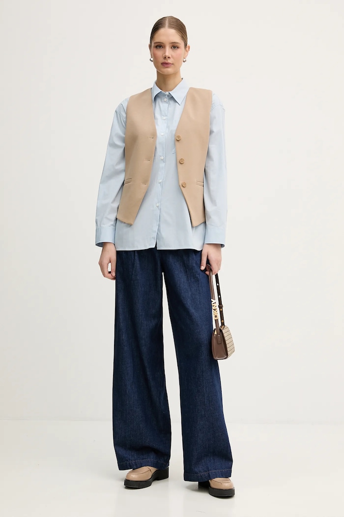 Calvin Klein Jeans koszula LV047C143G niebieski SS26