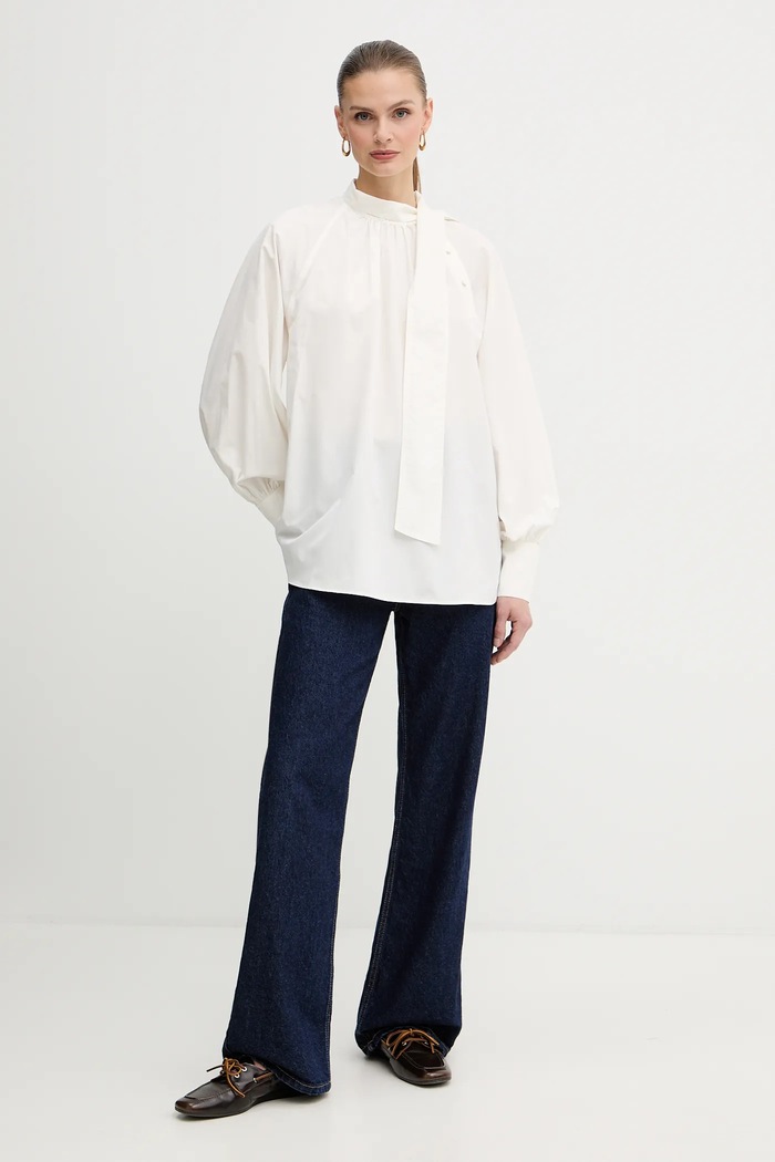 Bavlnená blúzka Weekend Max Mara BURGOS 2525116013600 béžová AW25