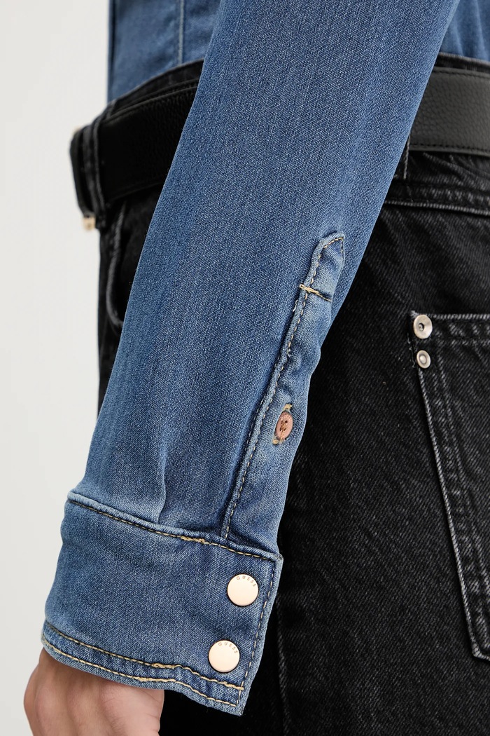 Košeľa Guess KALIMA W5YH63.D0781 tmavomodrá