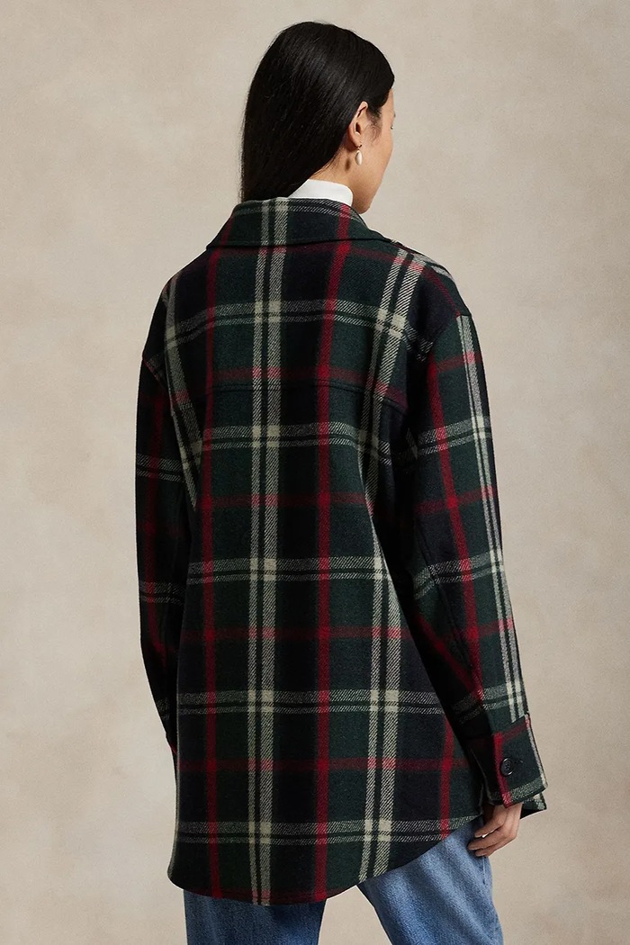 Îmbrăcăminte Polo Ralph Lauren cămașă din amestec de lână Woven Sport 211971524 verde