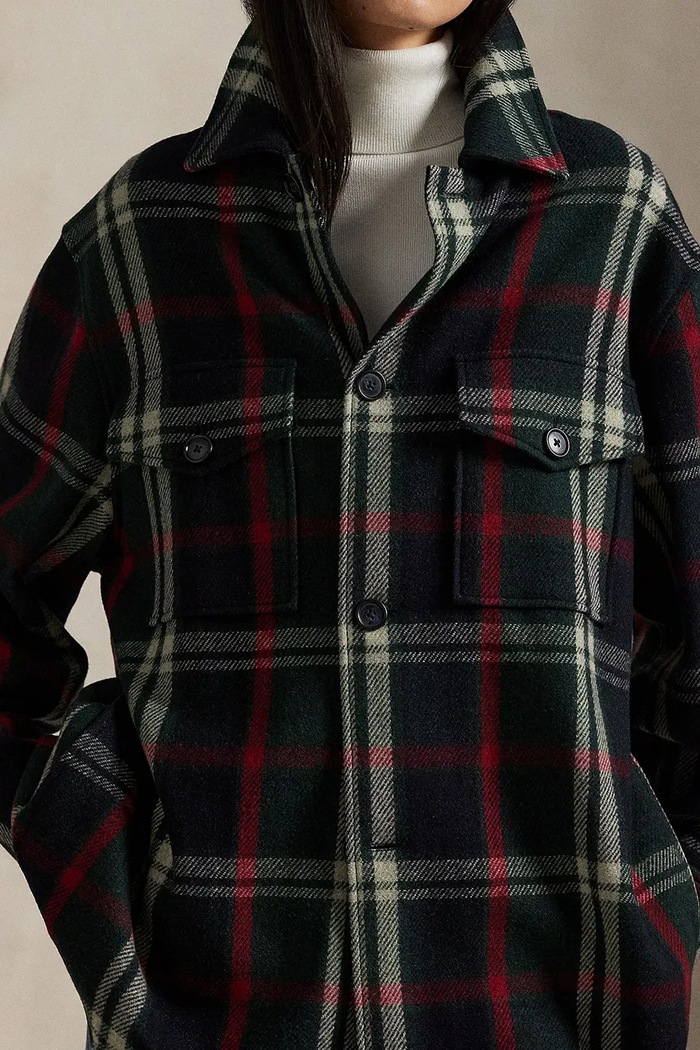 Polo Ralph Lauren cămașă din amestec de lână Woven Sport 211971524 verde