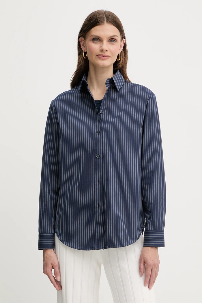 MM by Max Mara camicia in cotone EFFIGE regolare blu navy 2526116037600