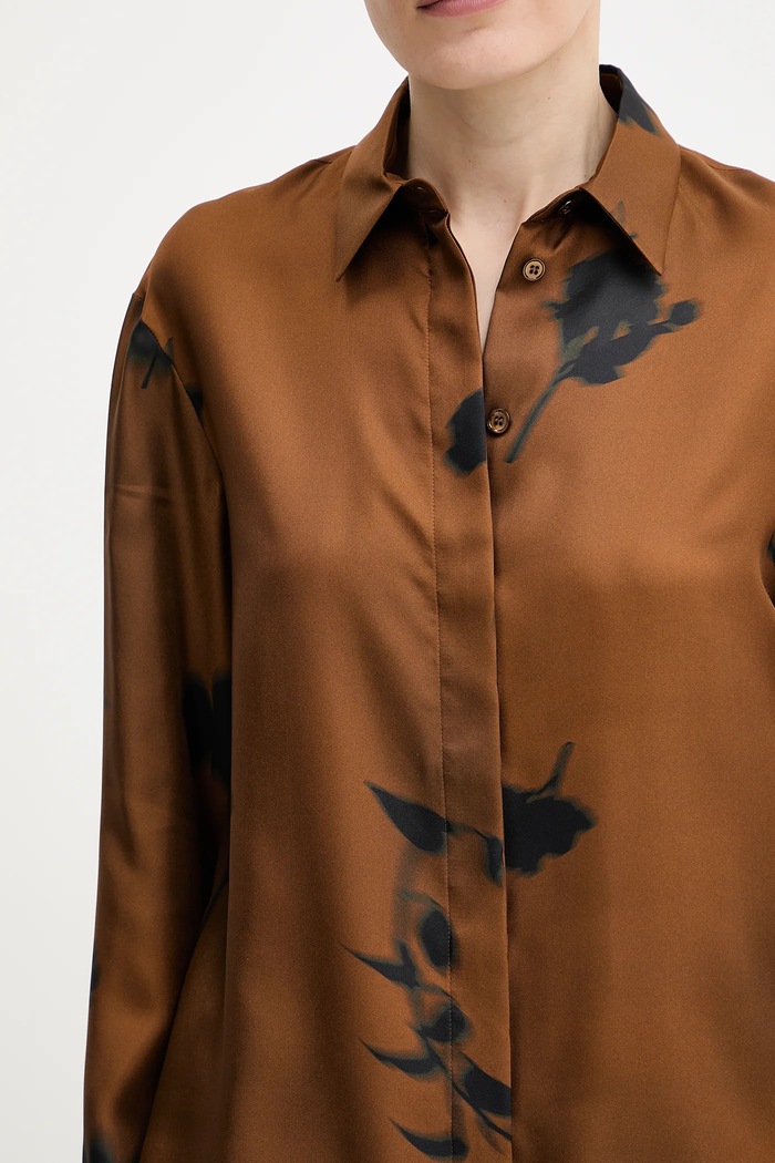 MM by Max Mara camicia in seta ERACLEA marrone 2526116057600