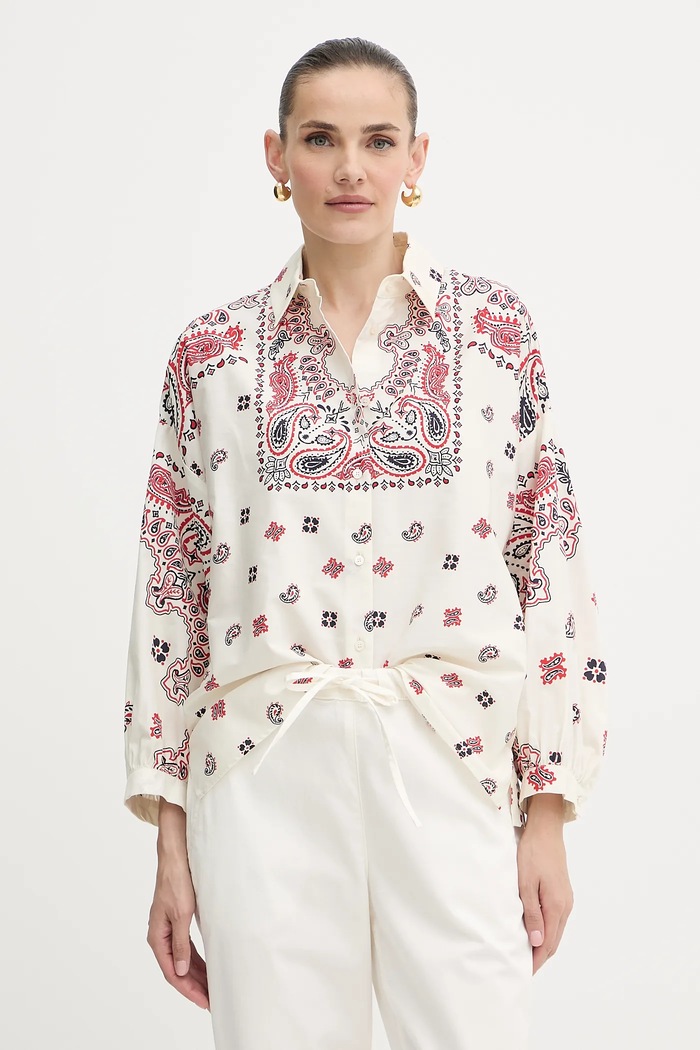 Bavlnená košeľa Weekend Max Mara ADDA relaxed béžová 2525116021600