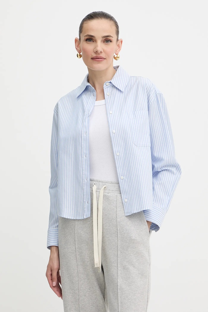 Bavlnená košeľa Weekend Max Mara NUORO relaxed modrá 2525116111600