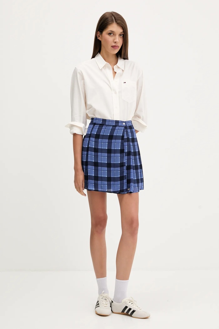 Tommy Jeans koszula bawełniana DW0DW21451 beżowy AW25