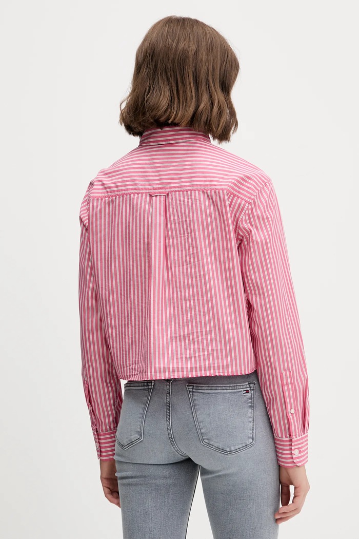 Oblečenie Bavlnená košeľa Tommy Jeans DW0DW21453 ružová