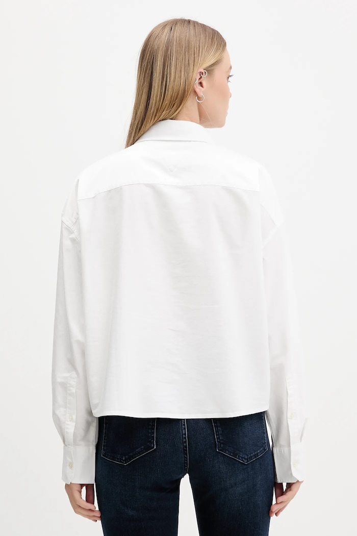 Odzież Tommy Jeans koszula bawełniana DW0DW21455 biały