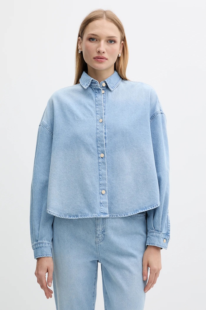Armani Exchange koszula jeansowa bawełna niebieski XW001340.AF14494