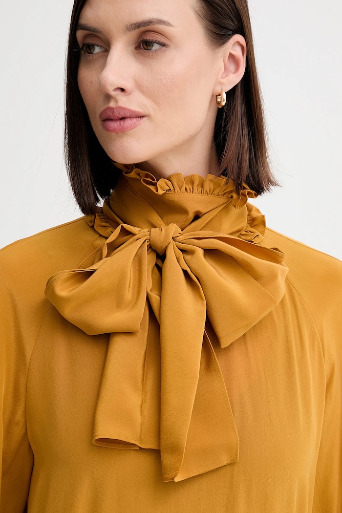 Μεταξωτή μπλούζα Weekend Max Mara GUIDO κίτρινο 2525116036600
