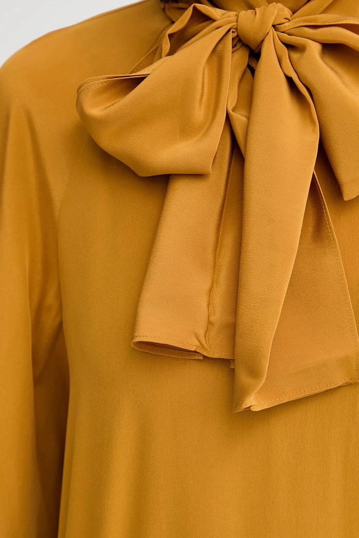 Μεταξωτή μπλούζα Weekend Max Mara GUIDO 2525116036600 κίτρινο