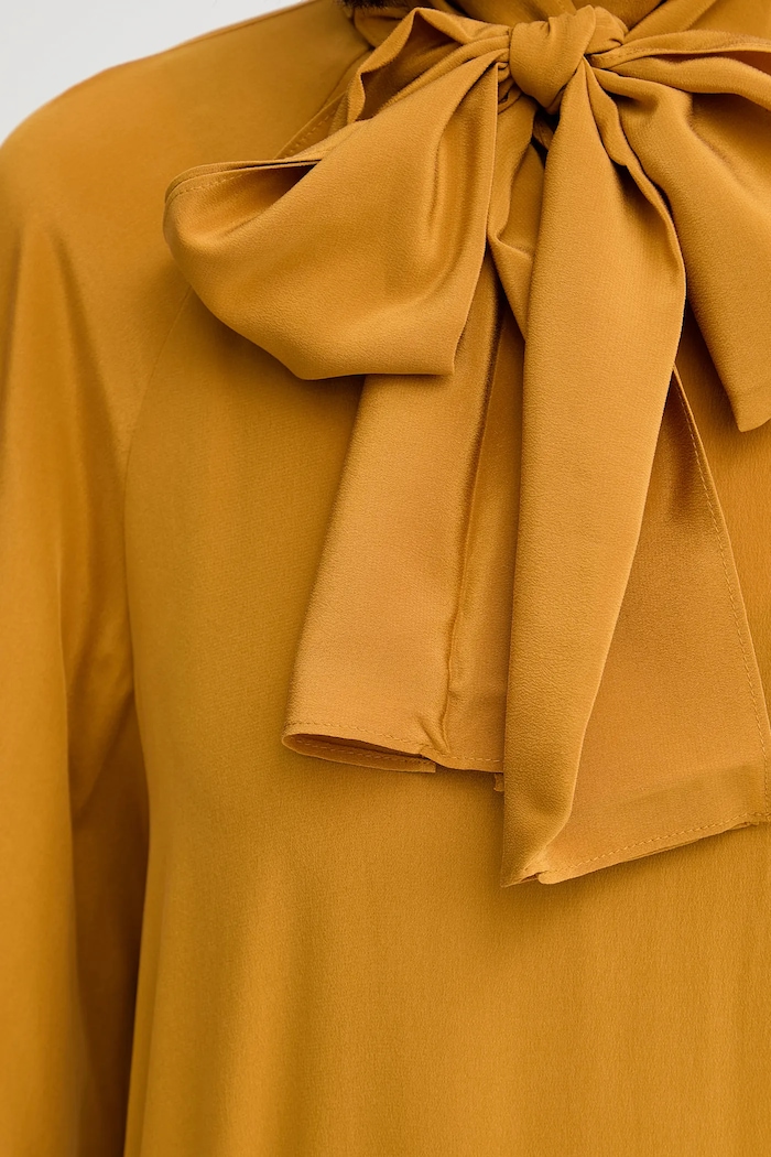 Μεταξωτή μπλούζα Weekend Max Mara GUIDO 2525116036600 κίτρινο