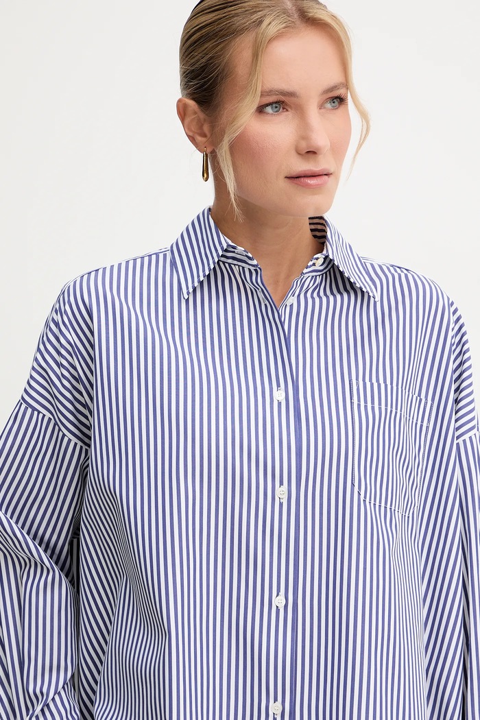 Weekend Max Mara koszula bawełniana ARTURO granatowy 2525116042600