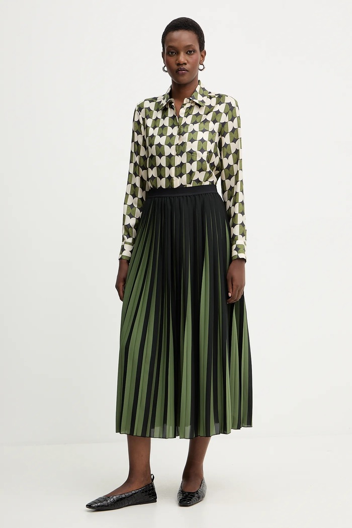 Hodvábna košeľa Weekend Max Mara RIVE 2525116062600 zelená AW25