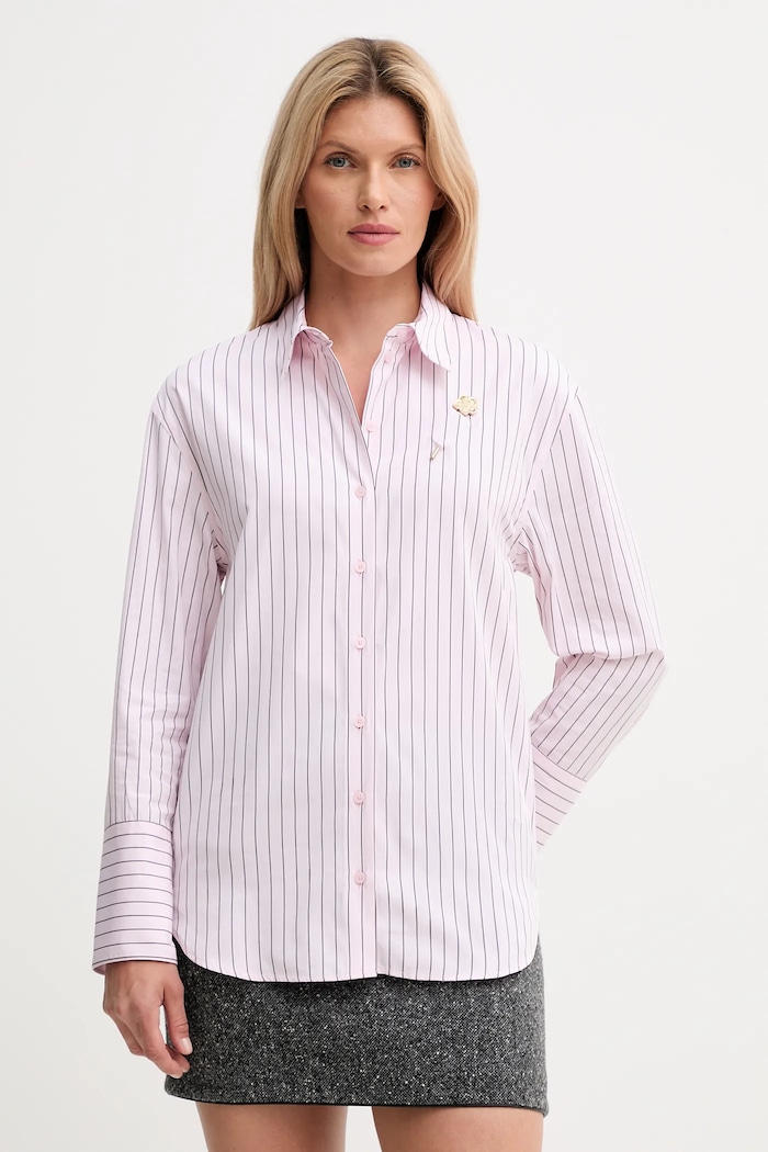 Βαμβακερό πουκάμισο Kenzo casual ροζ FF62CH2549LU