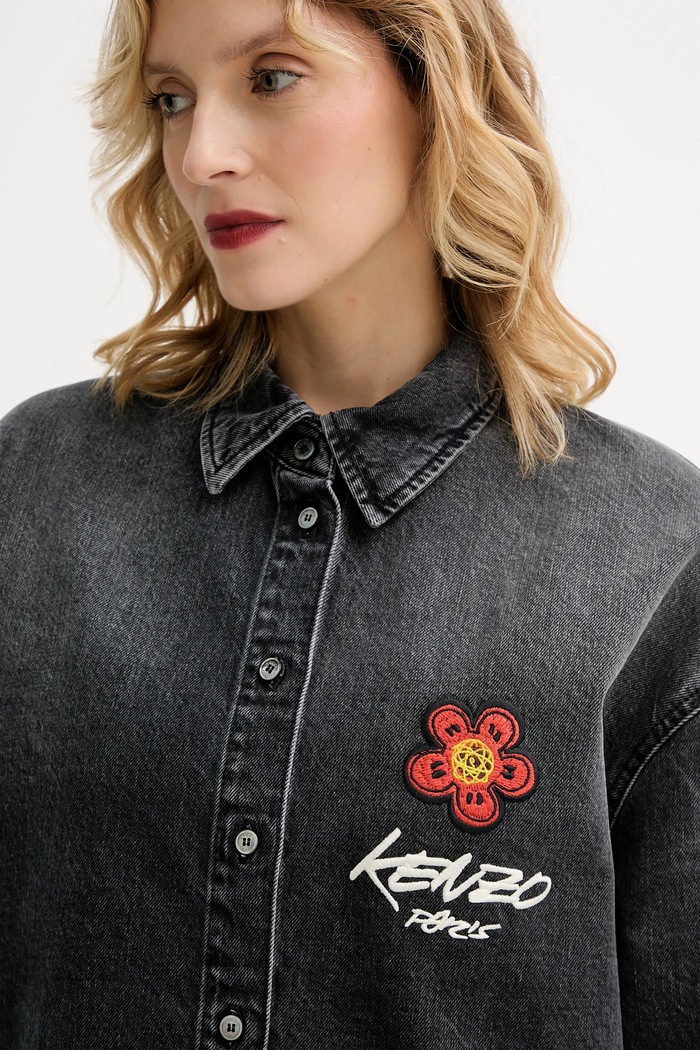Kenzo cămașă jeans gri FF62DC2506C8