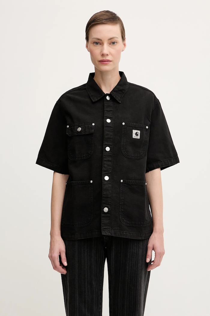Traper košulja Carhartt WIP W' S/S Michigan relaxed crna I035573.89GD