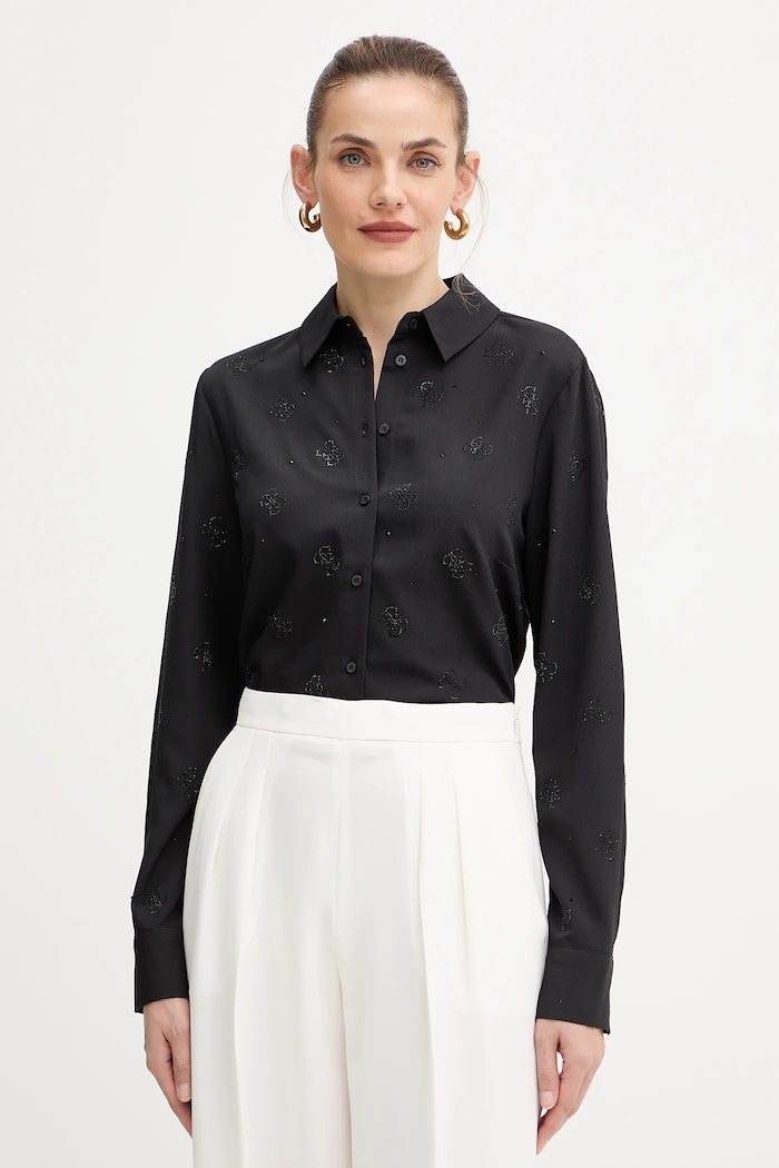 Guess cămașă lung negru W5BH80.W2982