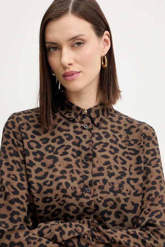 Košile Guess NEW CLOUIS hnědá W5BH73.WGLA2
