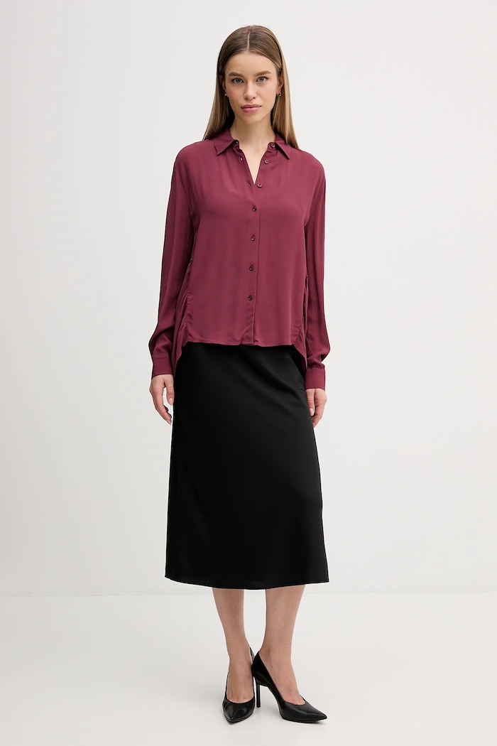 Košeľa Sisley 5IDTLQ09G burgundské AW25