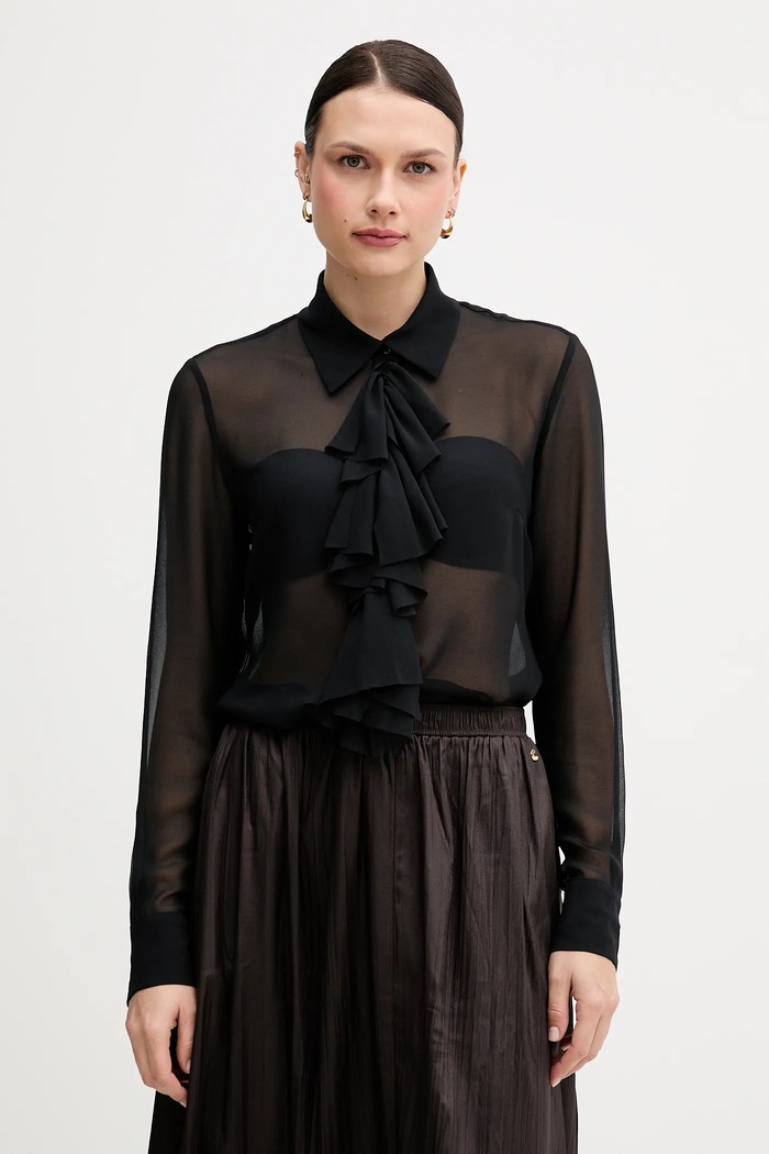 Sisley koszula regular czarny 5NOXLQ09T