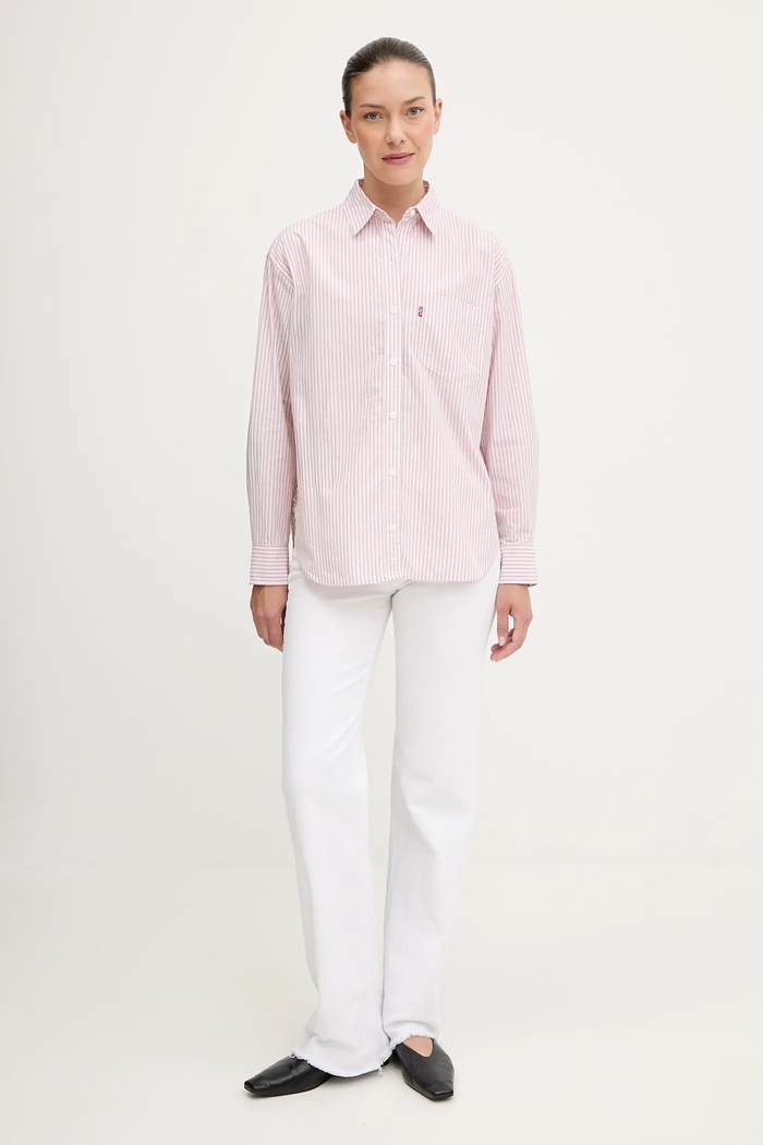 Bavlněná košile Levi's 001HM.0013 růžová AW25