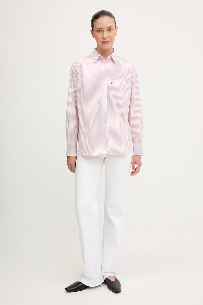 Bavlněná košile Levi's 001HM.0013 růžová AW25