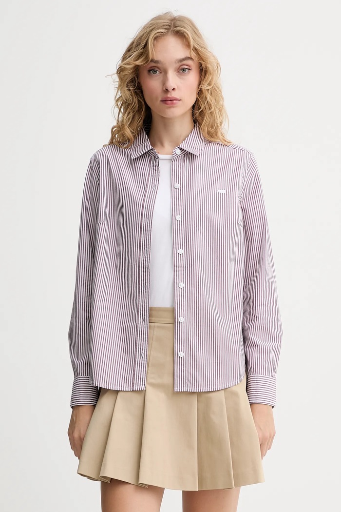 Βαμβακερό πουκάμισο Levi's κανονικό καφέ 34574.0062