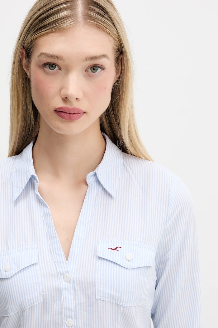 Βαμβακερό πουκάμισο Hollister Co. μπλε KI340.5425.104