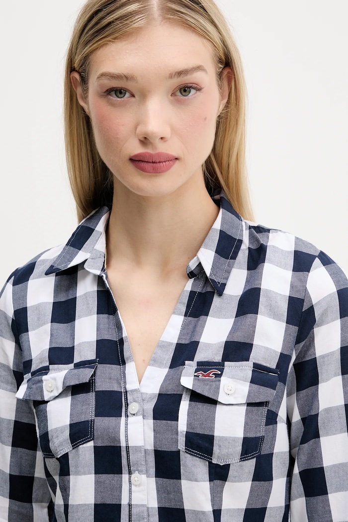 Βαμβακερό πουκάμισο Hollister Co. μπλε KI340.5425.205