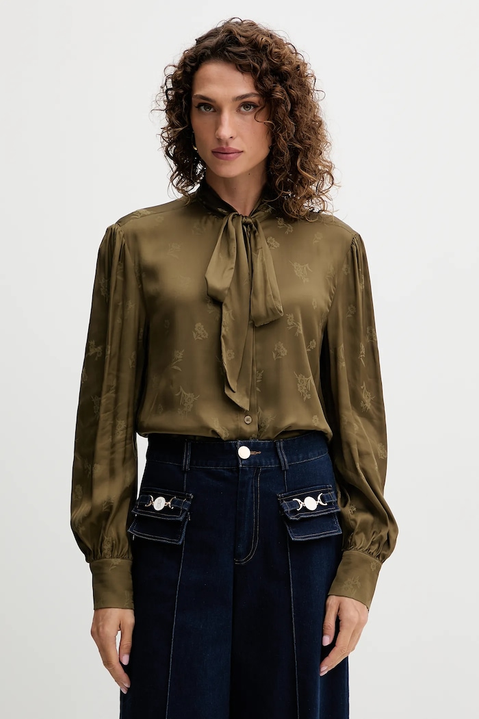 Twinset cămașă lung verde 252TT2361